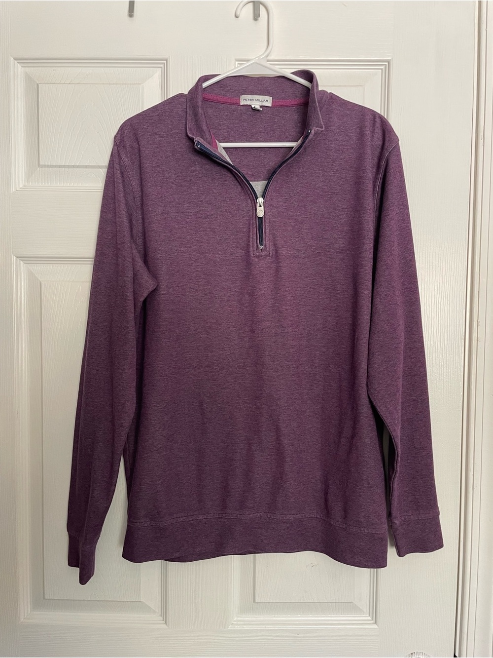 Peter Millar Mens size Large Heathered Purple Half-Zip Pullover
